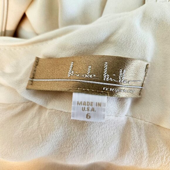 Nicole Miller Style DG0021 100% Ivory Silk Dress Size 6 - Picture 12 of 15